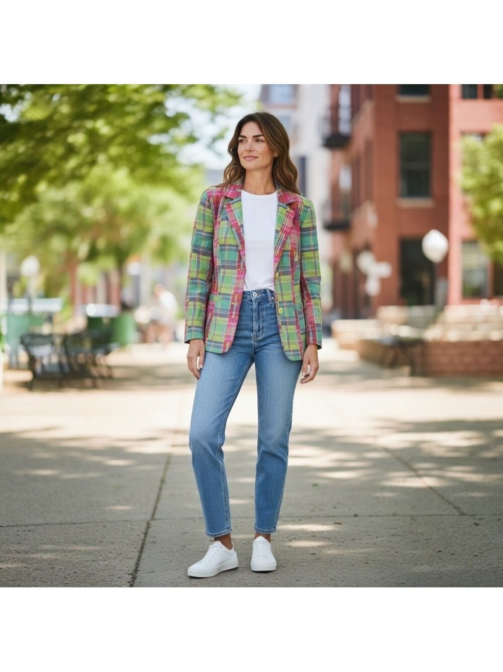 Chadwicks Multicolor Plaid Blazer